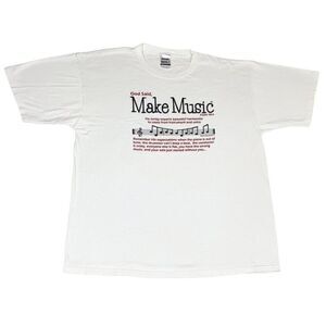 Vintage 2005 Jesus Said Make Music XL White Church Christian Bible Funny
